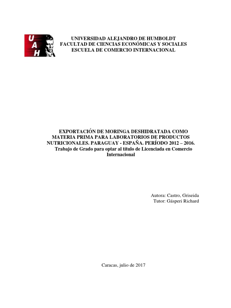 Moringa desidratada pdf nutrac utico alimentos