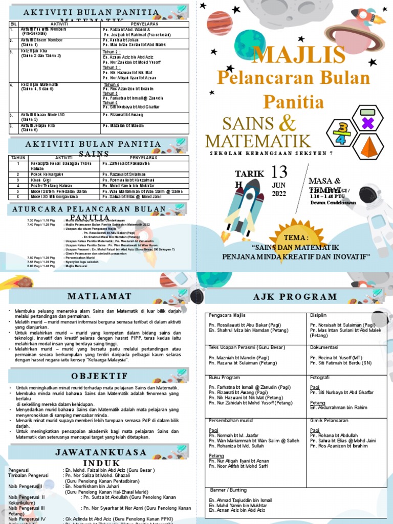 Buku Program Bulan Panitia Sains Dan Matematik 2022 Pdf