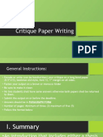 Activity - Critique Paper Writing