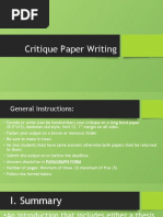 Critique Paper Writing Guide | PDF