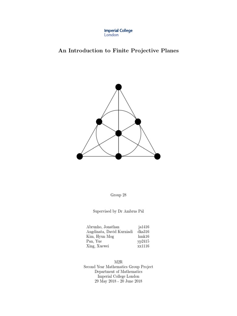 Introduction to Finite Projective Planes | PDF