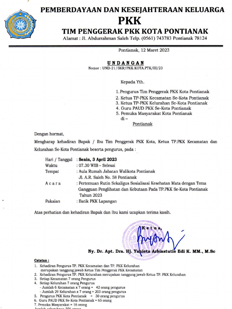 UNDANGAN PERTEMUAN RUTIN_022119 | PDF