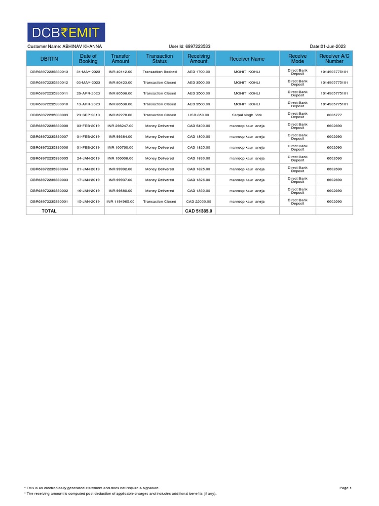 DCB RemitStatement 01062023 | PDF