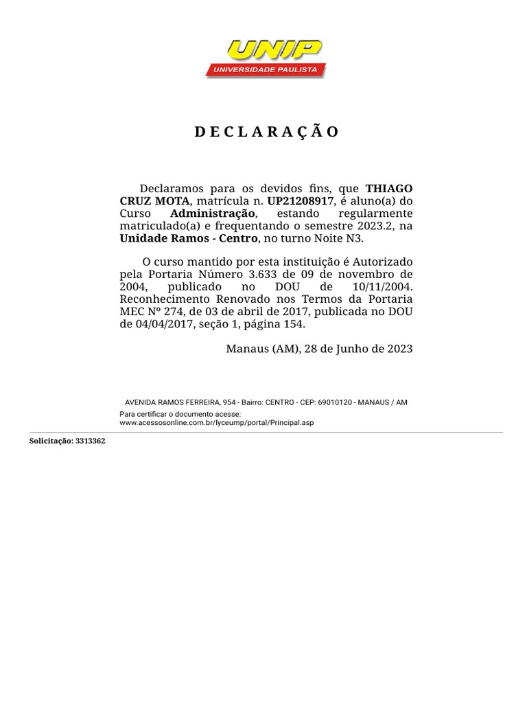 Consulta de Serviços Solicitados | PDF