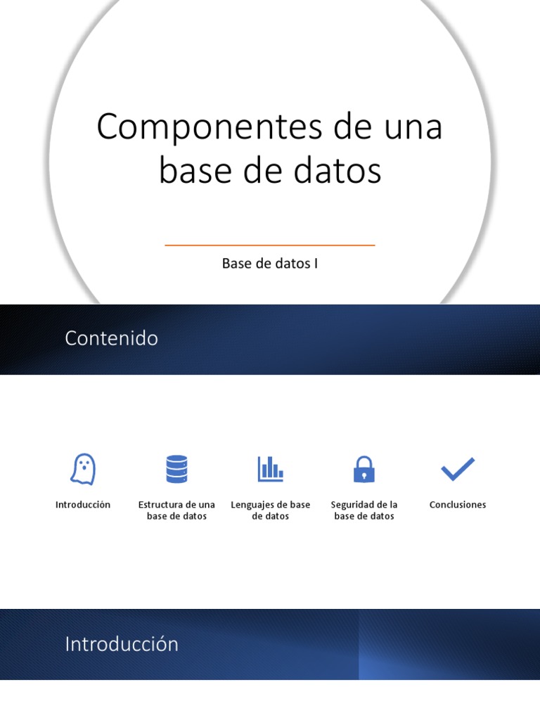 Componentes de Una Base de Datos | PDF | Bases de datos | Datos de ...