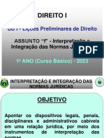 (UD I Ass F) Aula 6 Interpretação e Integração Das Normas Jurídicas - Slides