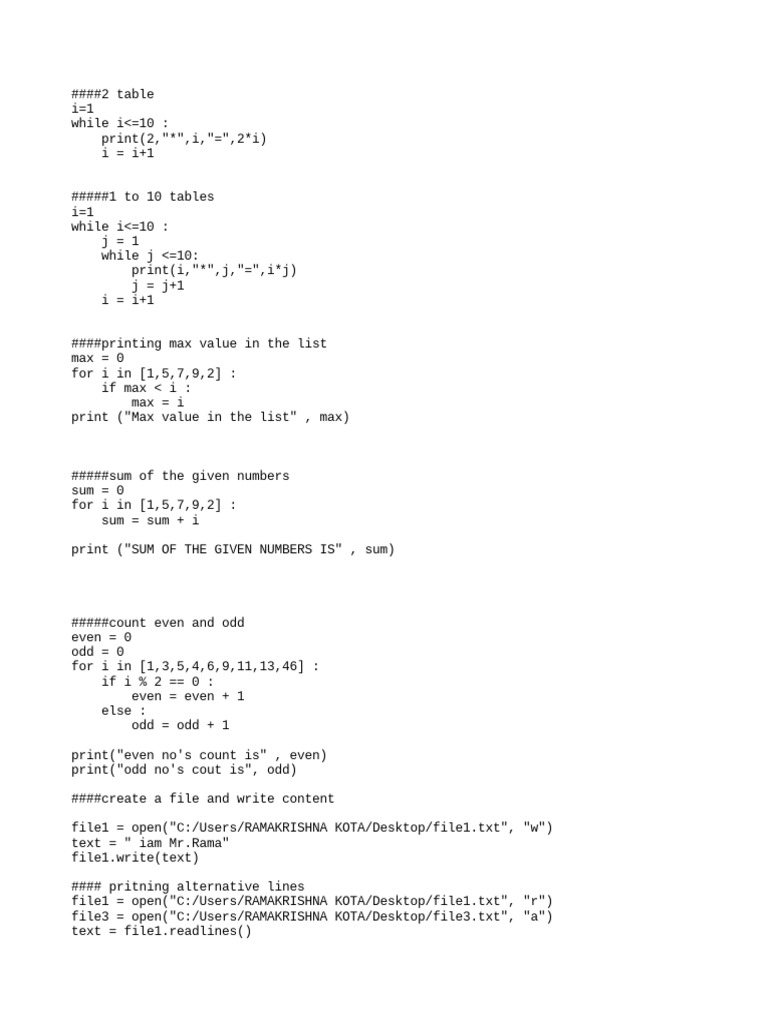 PYTHON examples | PDF