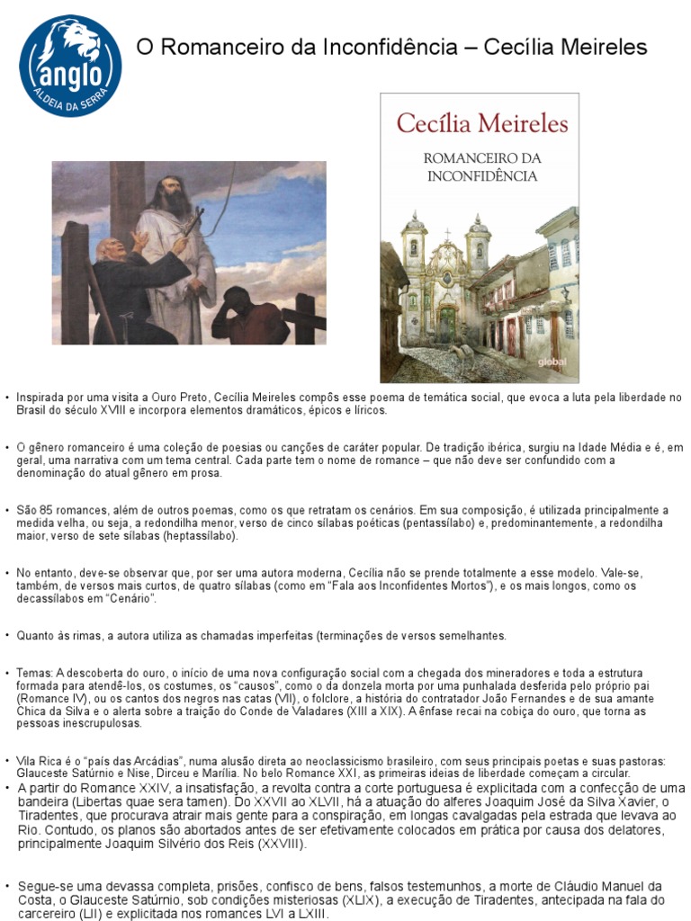 O Romanceiro Da Inconfidência - Cecília Meireles | PDF