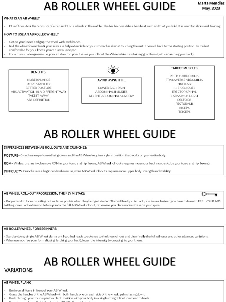 Ab Roller Wheel Exercise Progression Guide | PDF | Wellness