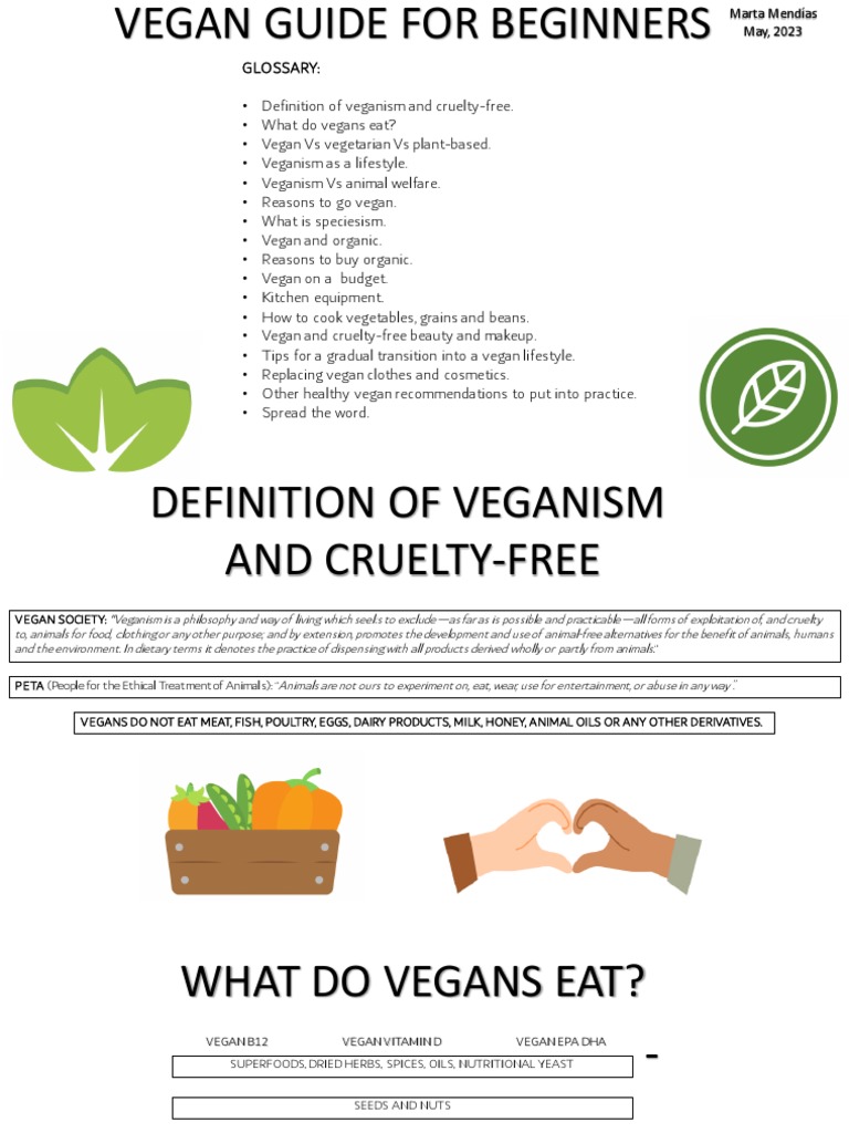 Vegan Guide For Beginners | PDF | Veganism | Organic Foods