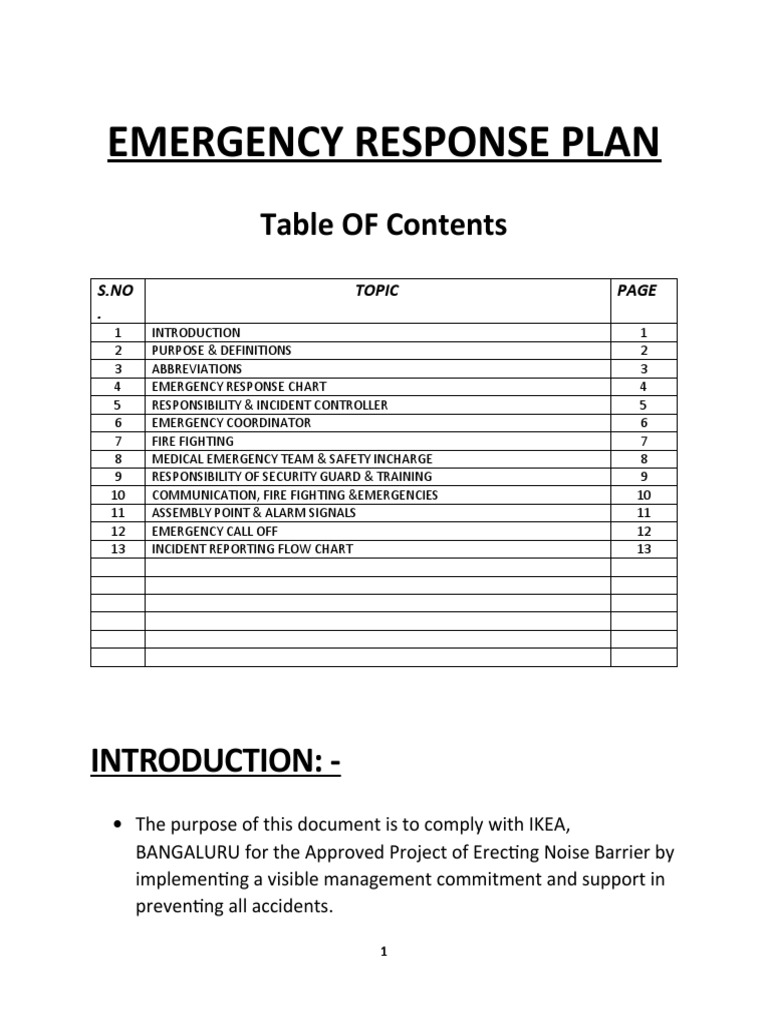 Emergency Response Plan PDF Emergency Firefighter