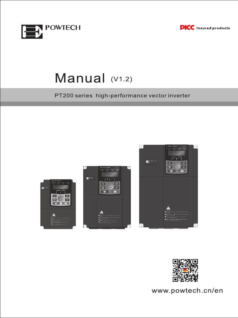 PT200 Powtech Manual | PDF | Power Inverter | Electric Motor