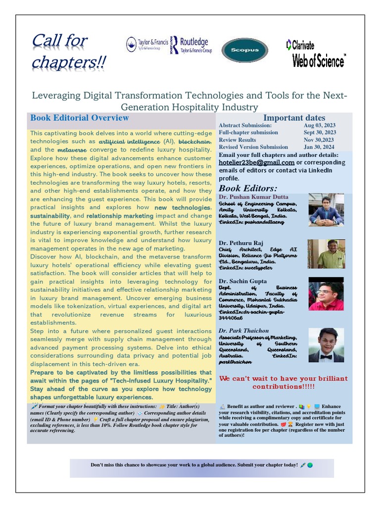 Call For Book Chapters in Routledge On Digital Transformation | PDF ...
