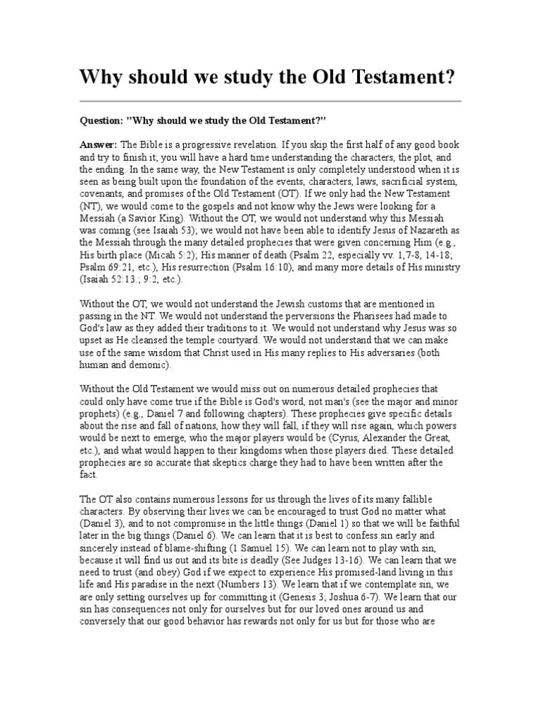 Why should we study the old testament pdf old testament jesus