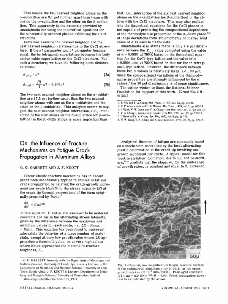 Fatigue Crack Propagation in Aluminium Alloys | PDF | Fracture ...