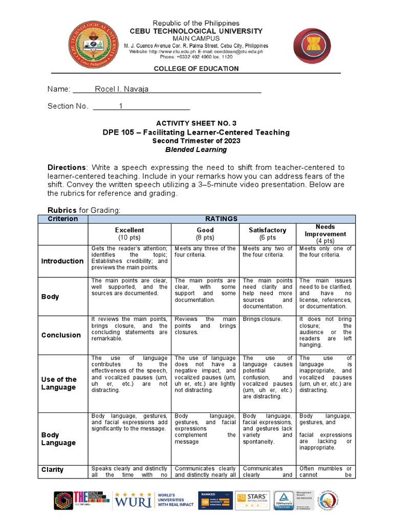 Activity Sheet No. 3 | PDF