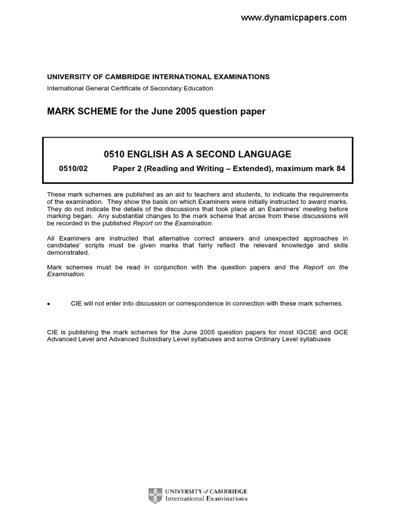 University of Cambridge International Examinations: 0510/02 Paper 2 ...