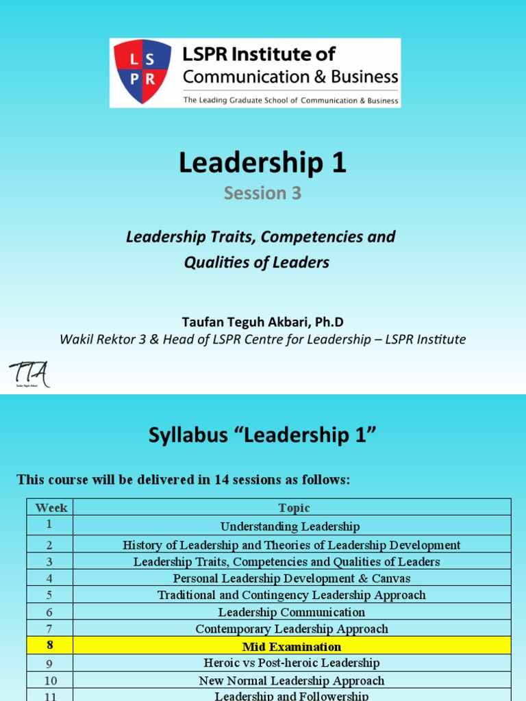 Session 3 - Leadership 1 - (2022-2023) FINAL - Ready | PDF