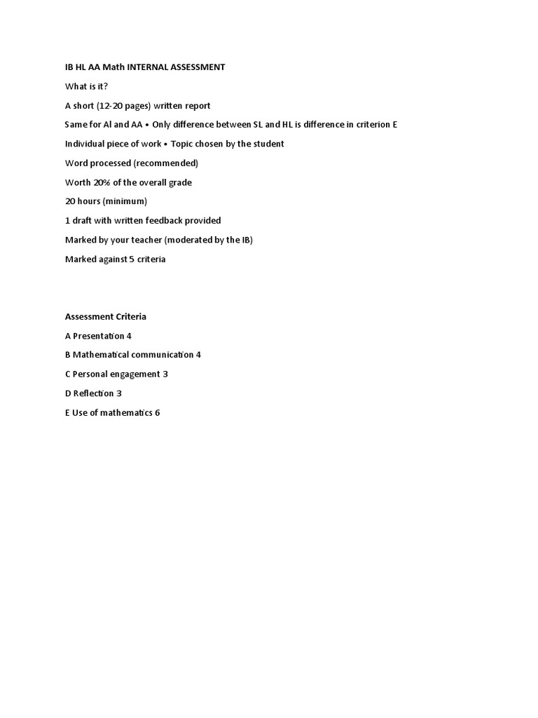IB HL AA Math INTERNAL ASSESSMENT | PDF