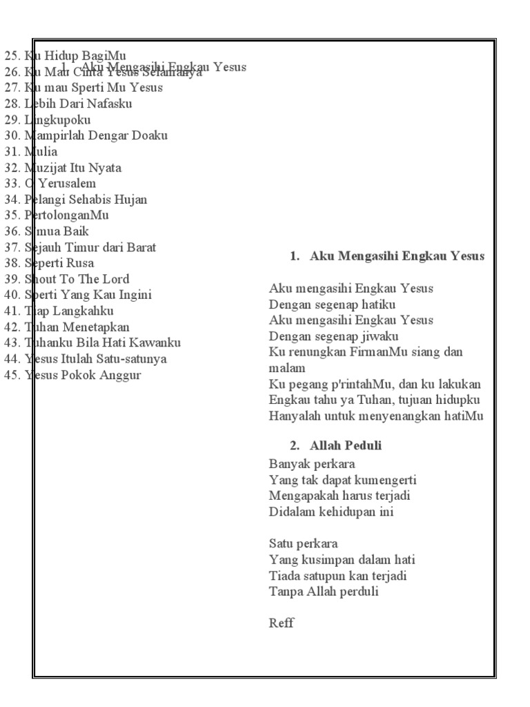 Lagu Rohani | PDF | Agama & Spiritualitas