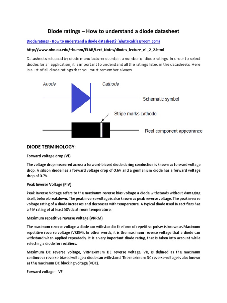 Diode Ratings PDF