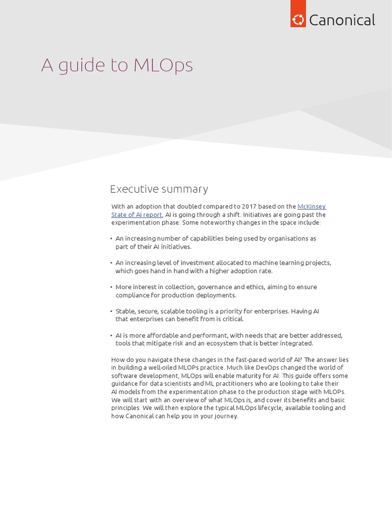 A Guide To MLOps Canonical PDF 1680071776 | PDF