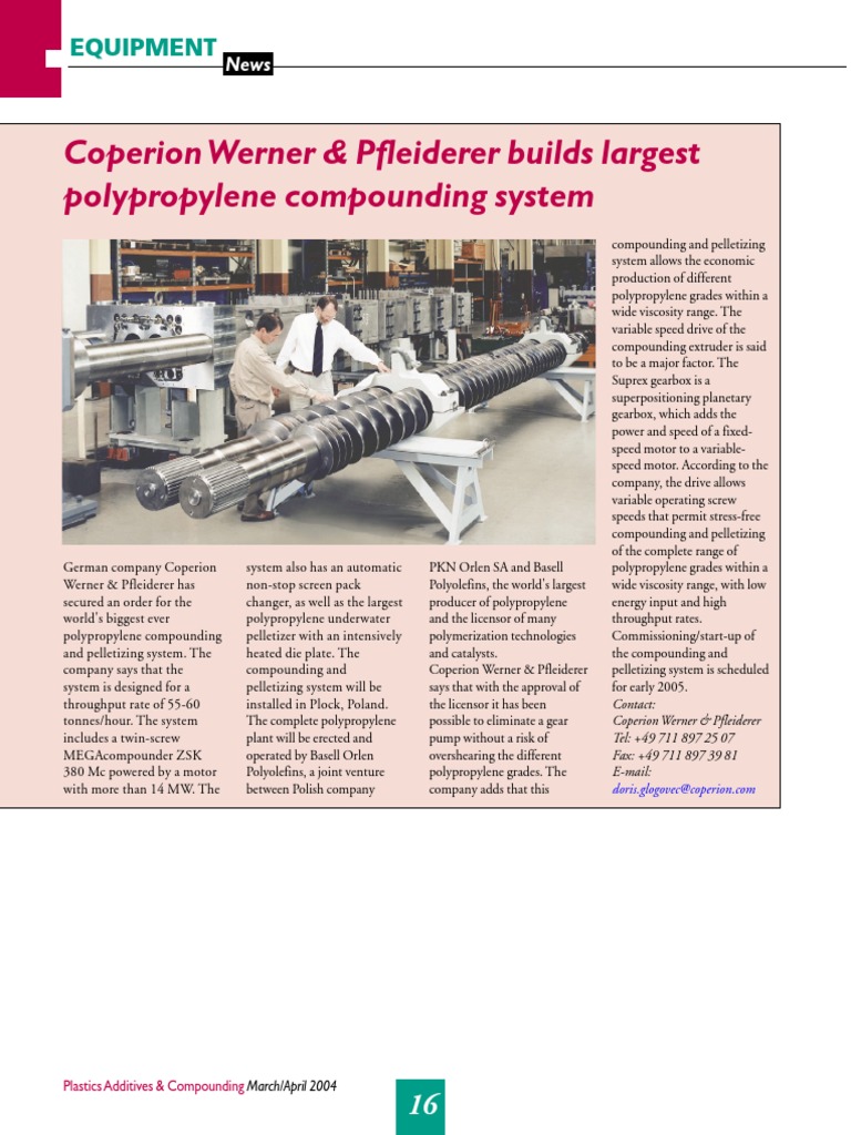 Largest Polypropylene Compounding System | PDF | Materials | Secondary ...