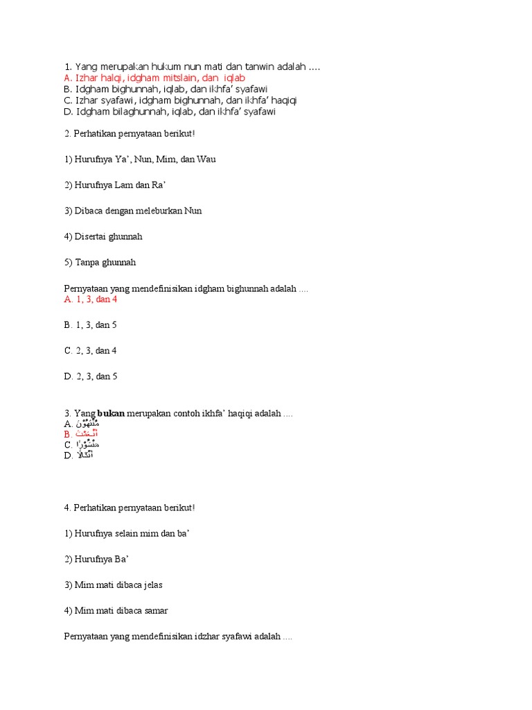 A Izhar Halqi Idgham Mitslain Dan Iqlab Pdf