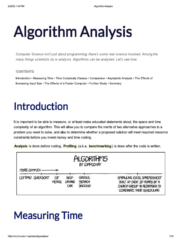 Algorithm Analysis | PDF