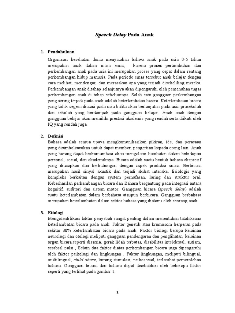 Speech delay pada anak pdf