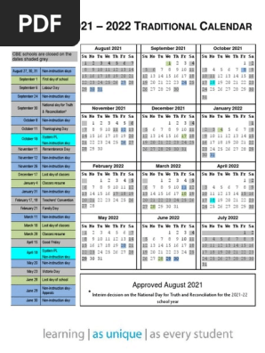 2021 2022 Traditional Calendar | PDF | Academic Term | Educational  Institutions