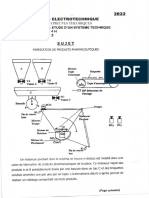 DT Electrotechnique 2022 Etude D'un Systeme Technique