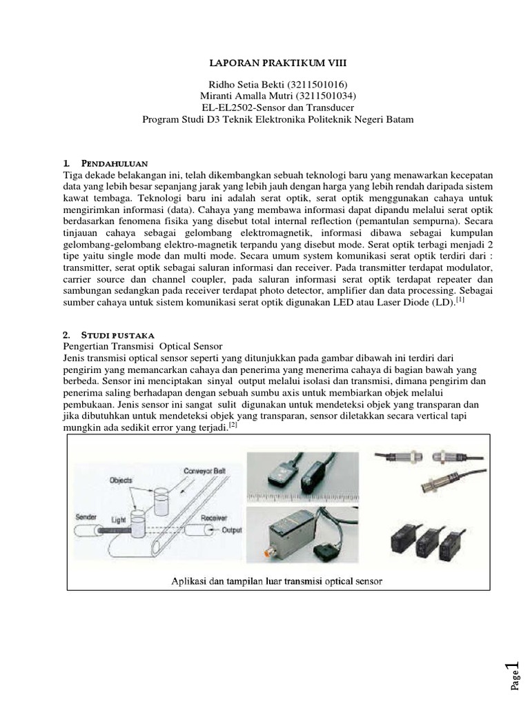 Laporan Praktikum Sensor Optik | PDF