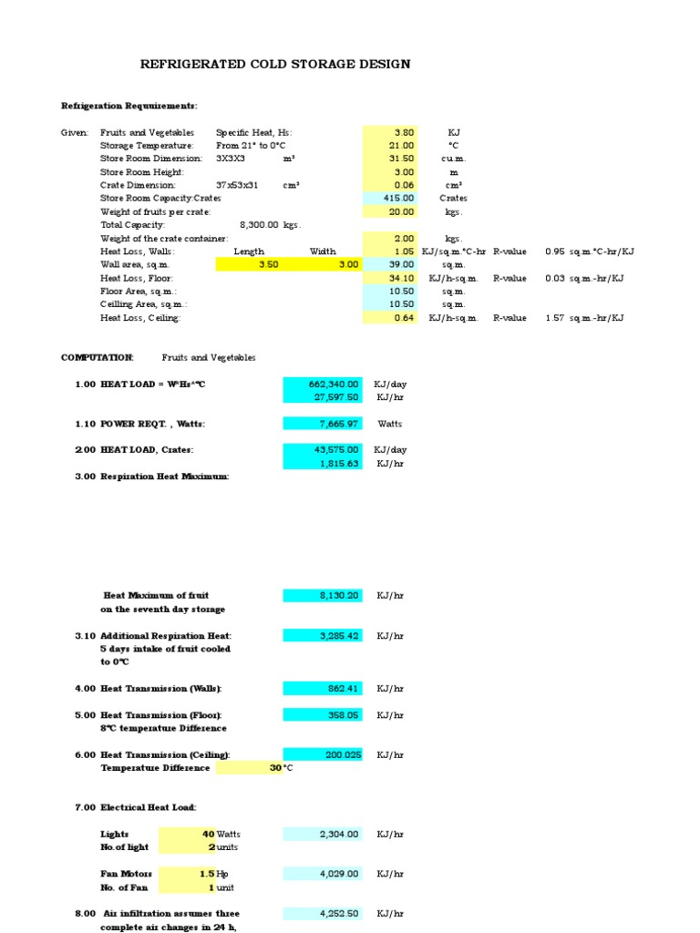 Cold Storage Design | PDF