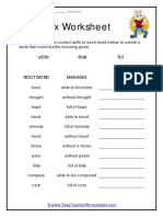 Suffix Worksheet