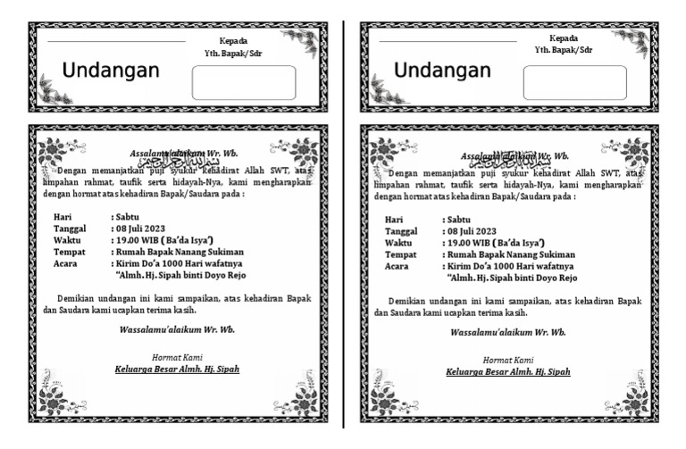 Undangan Slametan | PDF