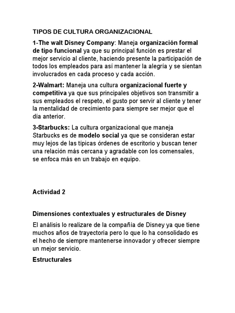Tipos de Cultura Organizacional en Empresas | PDF