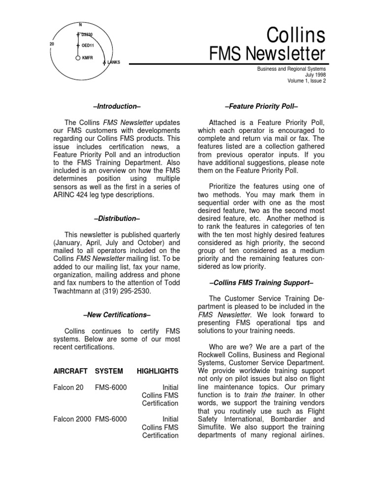 Collins FMS Update for Operators | PDF | Global Positioning System ...