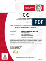 Conformity Certificate of Factory Production Control: Aluminios Cortizo, S.A