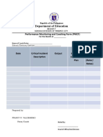 Performance Monitoring and Coaching Form (PMCF) Blank Form