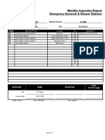 Monthly Inspection Report Emergency Eyewash & Shower Stations