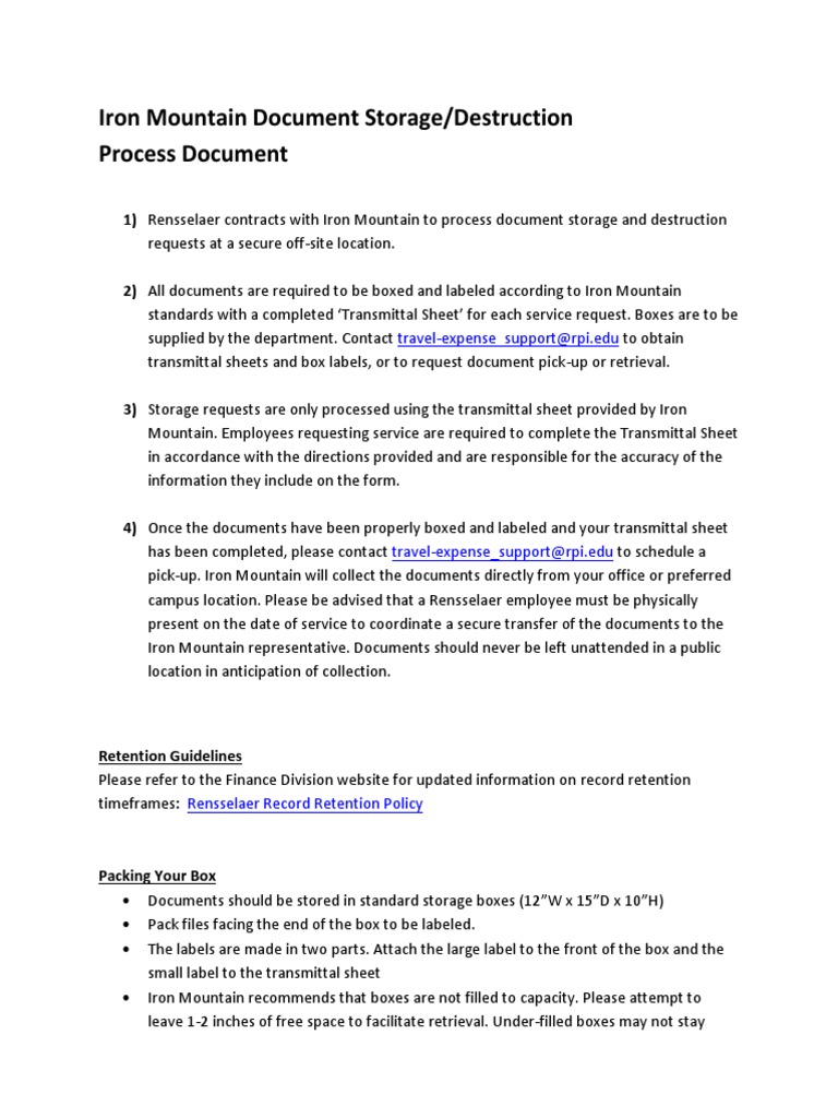 Sample Process Document Template PDF