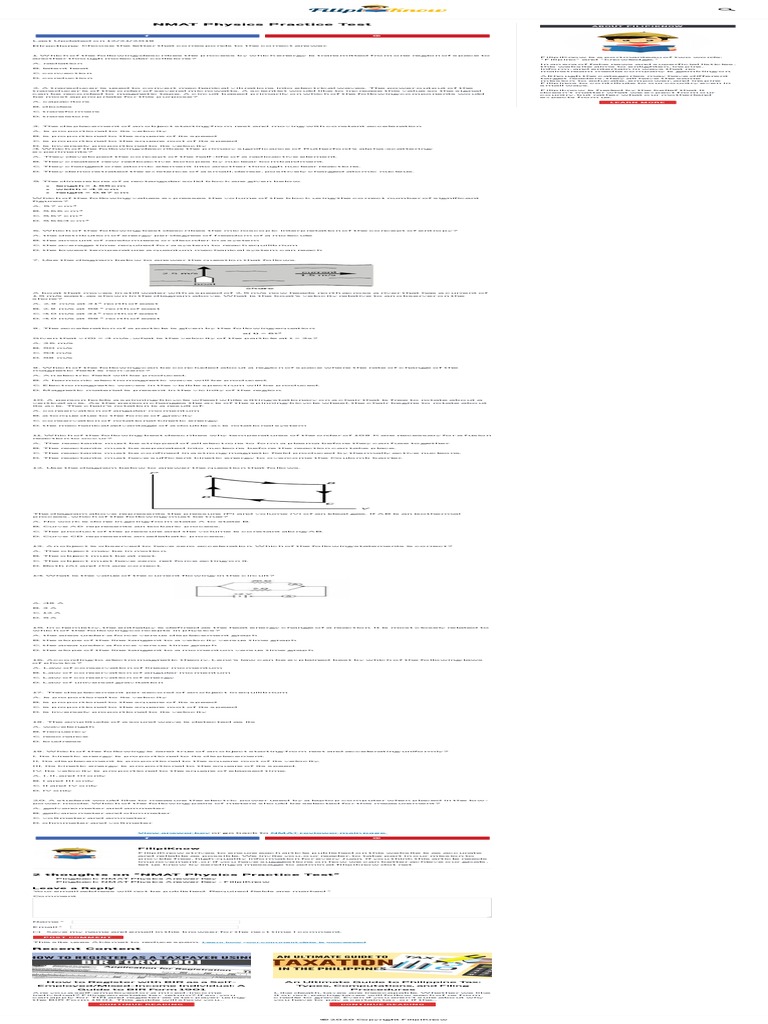 Nmat physics practice test pdf velocity rotation around a fixed axis