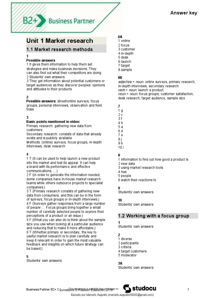 b2p b2+ Answers Coursebook | PDF