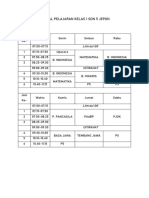 Jadwal Pelajaran Kelas 1 SDN 5 Jepon