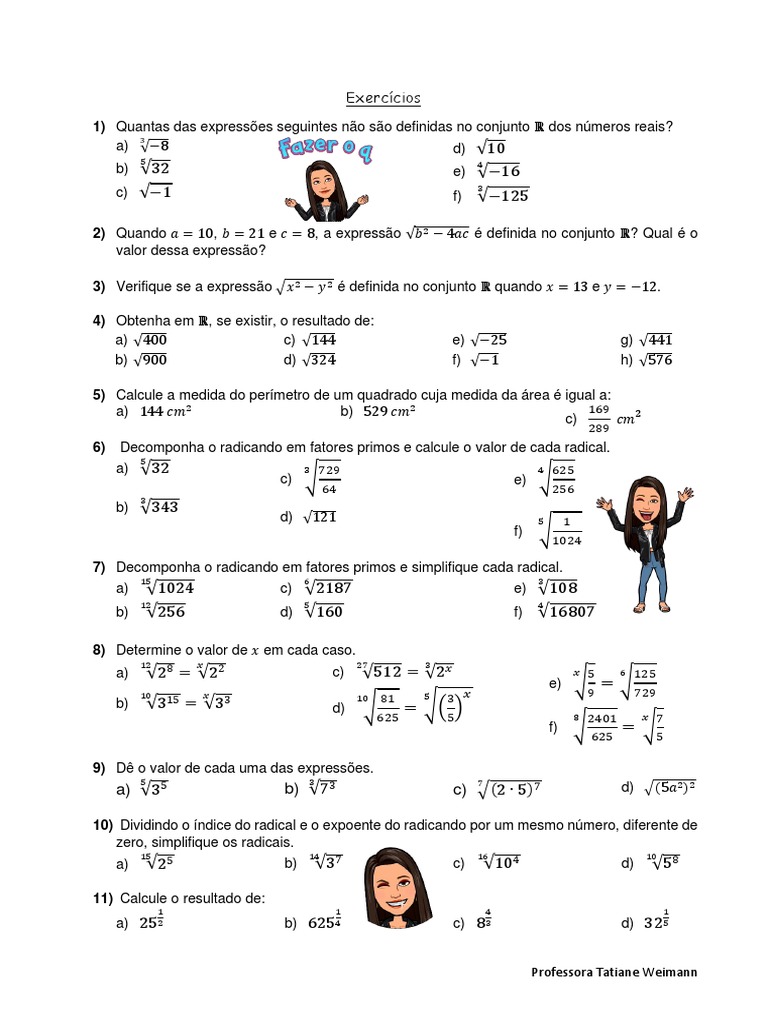 Exercícios de Radiciação para 9º Ano | PDF