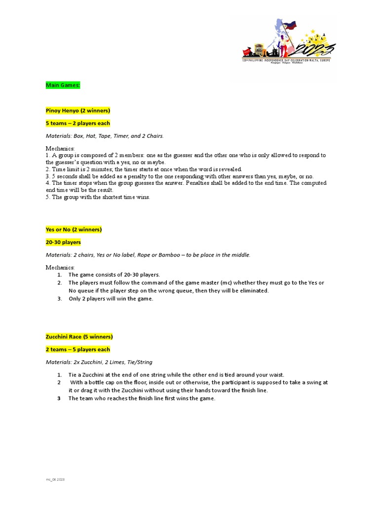 Main Games PDF