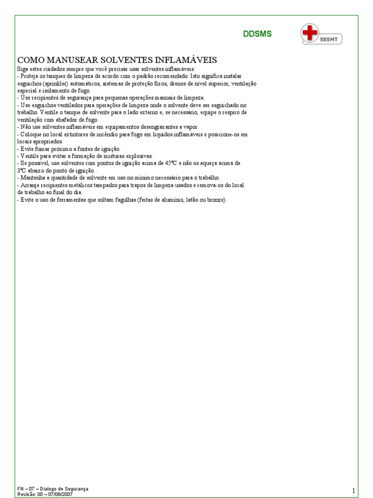 Como Manusear Solventes Inflamáveis | PDF