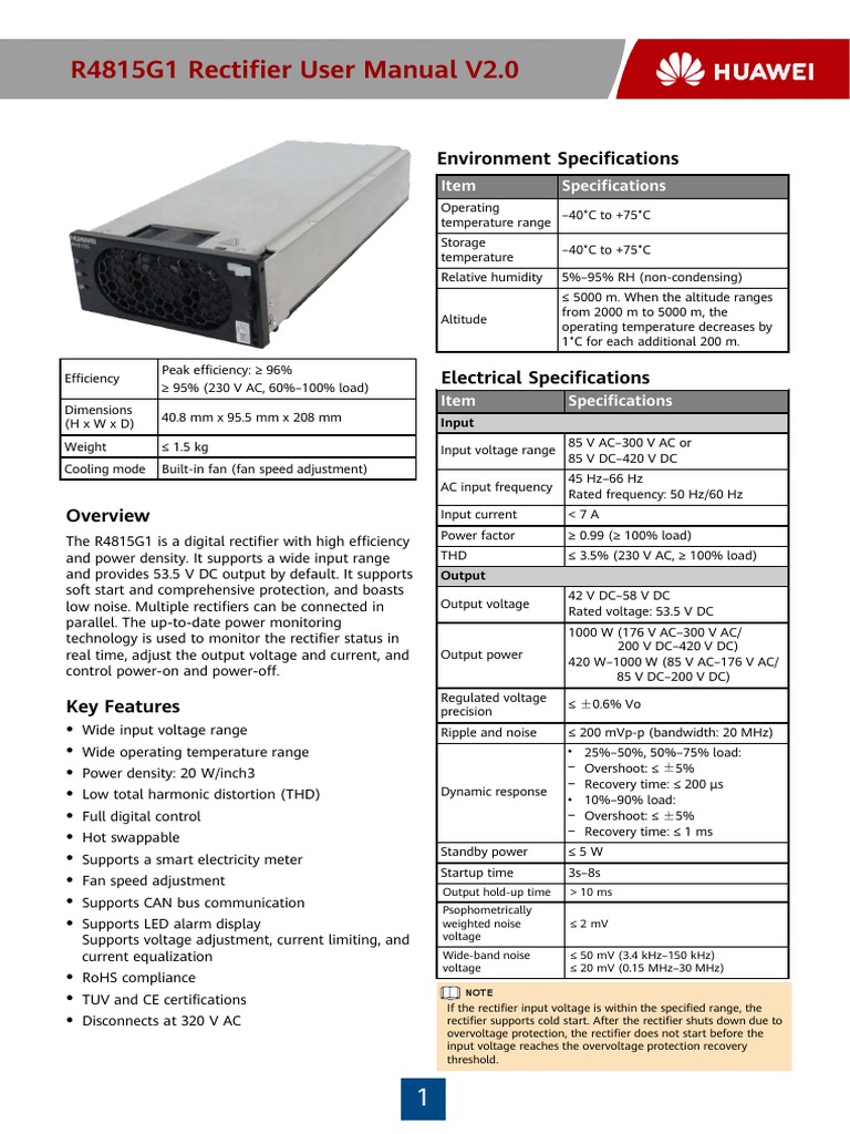 R4815G1 Rectifier User Manual V2.0 PDF