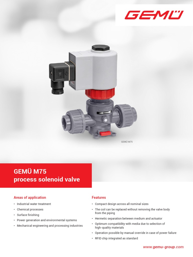 GEMÜ M75 Process Solenoid Valve Overview | PDF | Valve | Applied And ...